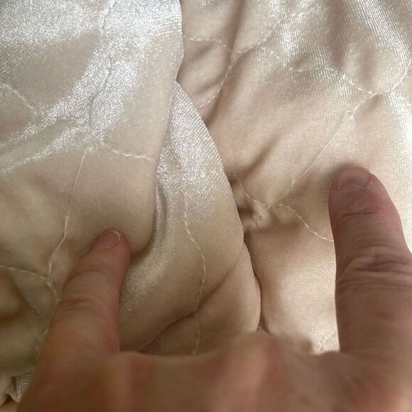 See And Be Seen Quilted Velour Jacket Shacket Ecru L - Picture 7 of 16